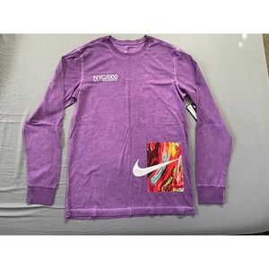 Nike NSW House Of Innovation NYC /000 T-Shirt Mens Small Purple DC8420 LS $45